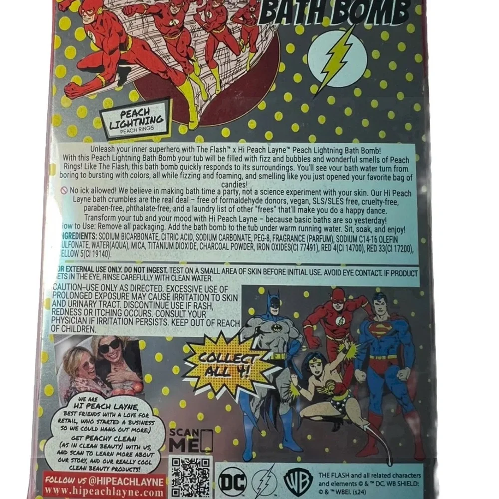 Flash‎ Bath Bomb peach Lightning Hand Painted